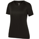 aerial view a black augusta sportswear ladies true hue technology(tm) attain wicking training t - shirt, image 1 of 3
