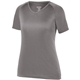 aerial view a graphite augusta sportswear ladies true hue technology(tm) attain wicking training t - shirt, image 1 of 3