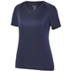 aerial view a navy augusta sportswear ladies true hue technology(tm) attain wicking training t - shirt, image 1 of 3