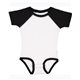 aerial view a white/ black rabbit skins infant baseball bodysuit, image 1 of 3
