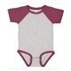 aerial view a vn hthr/ vn burg rabbit skins infant baseball bodysuit, image 1 of 3