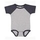 aerial view a vn hthr/ vn navy rabbit skins infant baseball bodysuit, image 1 of 3