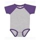 aerial view a vn hthr/vn purp rabbit skins infant baseball bodysuit, image 1 of 3