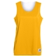 aerial view a gold/ white augusta sportswear ladies wicking polyester reversible sleeveless jersey, image 1 of 3