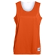 aerial view a orange/ white augusta sportswear ladies wicking polyester reversible sleeveless jersey, image 1 of 3