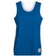 aerial view a royal/ white augusta sportswear ladies wicking polyester reversible sleeveless jersey, image 1 of 3