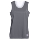 aerial view a graphite/ white augusta sportswear ladies wicking polyester reversible sleeveless jersey, image 1 of 2