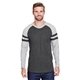 aerial view a v sm/ v ht/ v sm lat mens gameday mash - up long sleeve fine jersey t - shirt, image 1 of 3