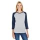 aerial view a vn hthr/ vn navy lat ladies baseball t - shirt, image 1 of 3