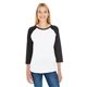 aerial view a white/ black lat ladies baseball t - shirt, image 1 of 3