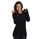 a black bayside ladies usa made long - sleeve thermal hoodie t - shirt
