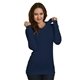 a navy bayside ladies usa made long - sleeve thermal hoodie t - shirt