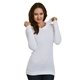 a white bayside ladies usa made long - sleeve thermal hoodie t - shirt