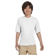 aerial view a white jerzees youth dri - power(r) sport t - shirt, image 1 of 3