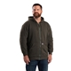 aerial view a dark brown berne apparel - mens tall heritage thermal - lined full - zip hooded sweatshirt, image 1 of 2