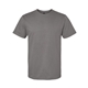 aerial view a charcoal gildan unisex softstyle midweight t - shirt, image 1 of 3