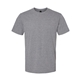 aerial view a graphite heather gildan unisex softstyle midweight t - shirt, image 1 of 3