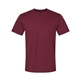 aerial view a maroon gildan unisex softstyle midweight t - shirt, image 1 of 3