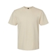 aerial view a sand gildan unisex softstyle midweight t - shirt, image 1 of 3
