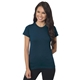 a heather navy bayside ladies usa made jersey t - shirt