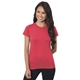 a heather red bayside ladies usa made jersey t - shirt