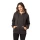 aerial view a charcoal econscious ladies heathered full - zip hooded sweatshirt, image 1 of 4