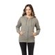 aerial view a military green econscious ladies heathered full - zip hooded sweatshirt, image 1 of 2