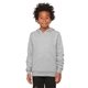 aerial view a athletic heather bella + canvas youth sponge fleece pullover hooded sweatshirt, image 1 of 3