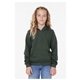 aerial view a heather forest bella + canvas youth sponge fleece pullover hooded sweatshirt, image 1 of 3