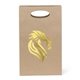 aerial view a brown eco ash paper tote bag tote bag w / foil print, image 1 of 4