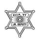 a group of badge sticker on roll sheriff 2 9/16 x 3 1/16 white matte paper roll of 1000