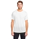 aerial view a white core365 adult tall fusion chromasoft(tm) performance t - shirt, image 1 of 6