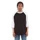 aerial view a black/ white shaka wear adult three - quarter sleeve raglan t - shirt, image 1 of 2
