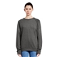 aerial view a heather charcoal lane seven unisex french terry crewneck sweatshirt, image 1 of 5
