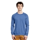 aerial view a heather royal lane seven unisex french terry crewneck sweatshirt, image 1 of 5