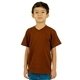 aerial view a brown shaka wear youth v - neck t - shirt, image 1 of 3