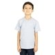 aerial view a heather grey shaka wear youth v - neck t - shirt, image 1 of 3