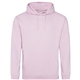 aerial view a baby pink awdis college hooded sweatshirt, image 1 of 2