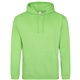 aerial view a lime green awdis college hooded sweatshirt, image 1 of 2