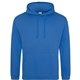 aerial view a sapphire blue awdis college hooded sweatshirt, image 1 of 2