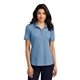 aerial view a aegean blue heather port authority(r) womens fine pique blend polo, image 1 of 5