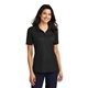 aerial view a black heather port authority(r) womens fine pique blend polo, image 1 of 5