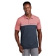 aerial view a cardinal heather/ blue nights travismathew sunset blocked polo, image 1 of 5