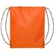 aerial view a orange sustainable drawstring bag, image 1 of 2