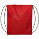 a red sustainable drawstring bag
