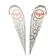 aerial view a white import 10 single sided teardrop flag with ground spike, image 1 of 2