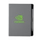 aerial view a charcoal soft touch notebook with pen, image 1 of 7