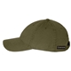 aerial view a olive green dri duck 3230 moorland waxed canvas cap charcoal, image 3 of 3