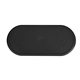 aerial view a black 3- in -1 recycled wireless charger, image 1 of 3