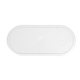 aerial view a white 3- in -1 recycled wireless charger, image 1 of 3